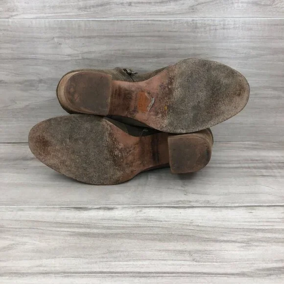 Madewell Booties Womens 6.5 Brenner Brown Suede Heeled Ankle Boots - Picture 10 of 11